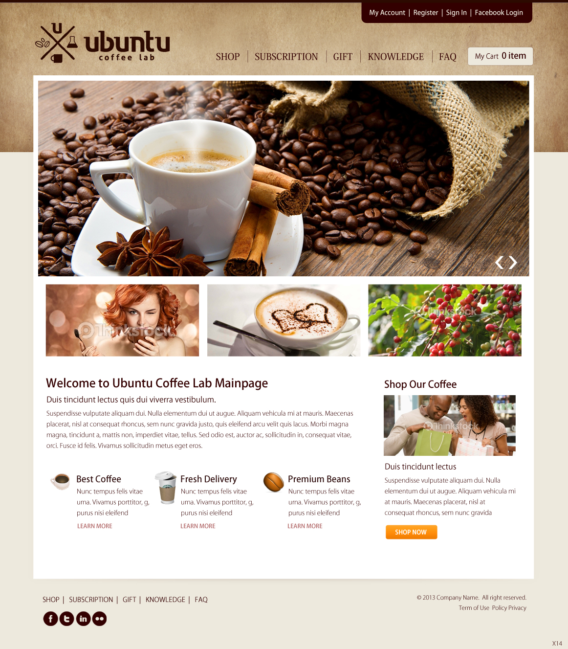 Web Design by pb for My Coffee Box | Design #1698375