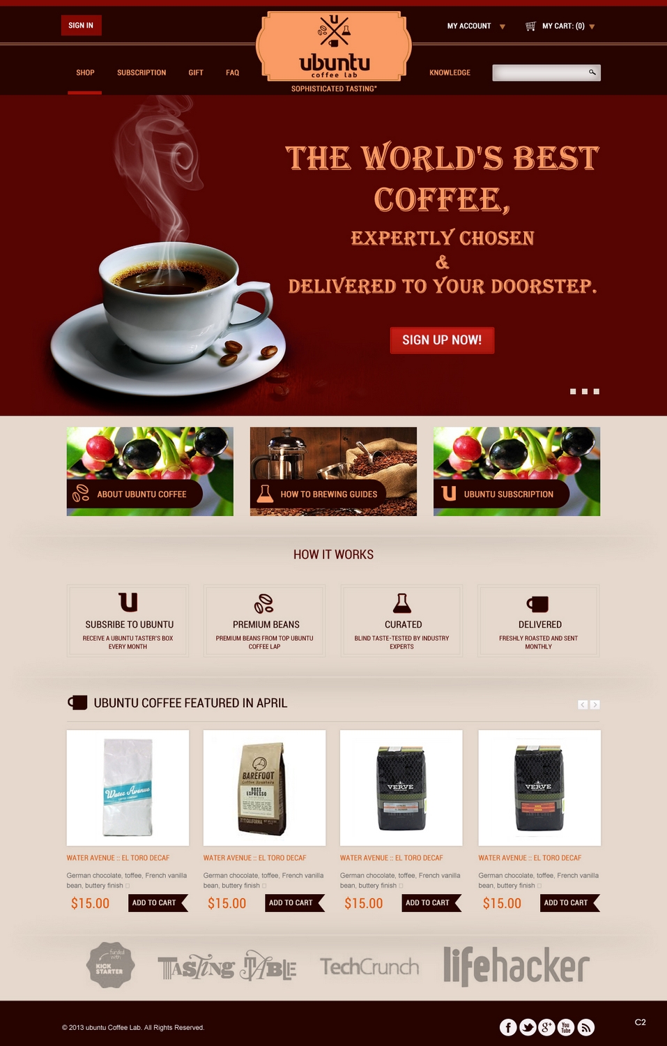 Web Design by pb for My Coffee Box | Design #1705802