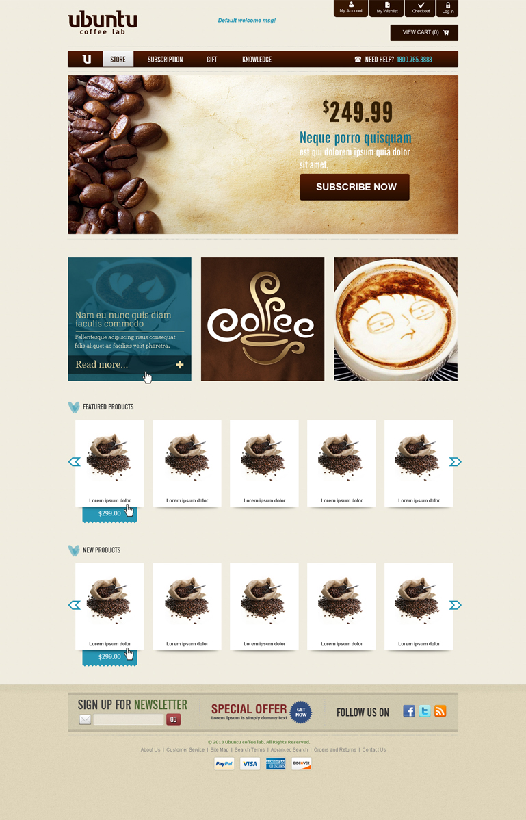 Web Design par SonaDesigns pour My Coffee Box | Design #1744394