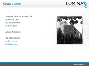 PowerPoint Design by Best Design Hub for Lumina Adhesives AB | Design: #1661970
