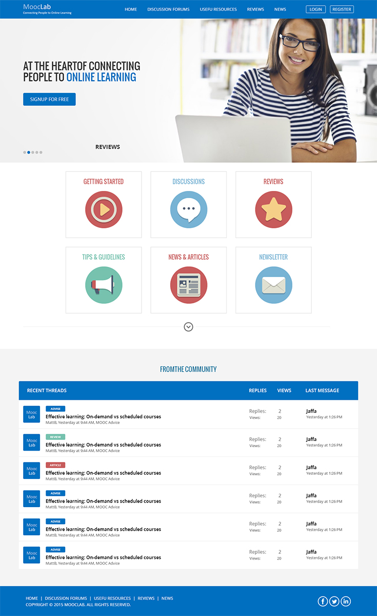 Web Design par RupalTechno pour MoocLab.club | Design #6247334