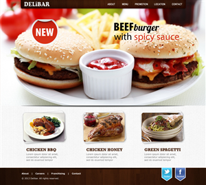 High Quality fast food restaurant - Delibar | Web Design by Lauren