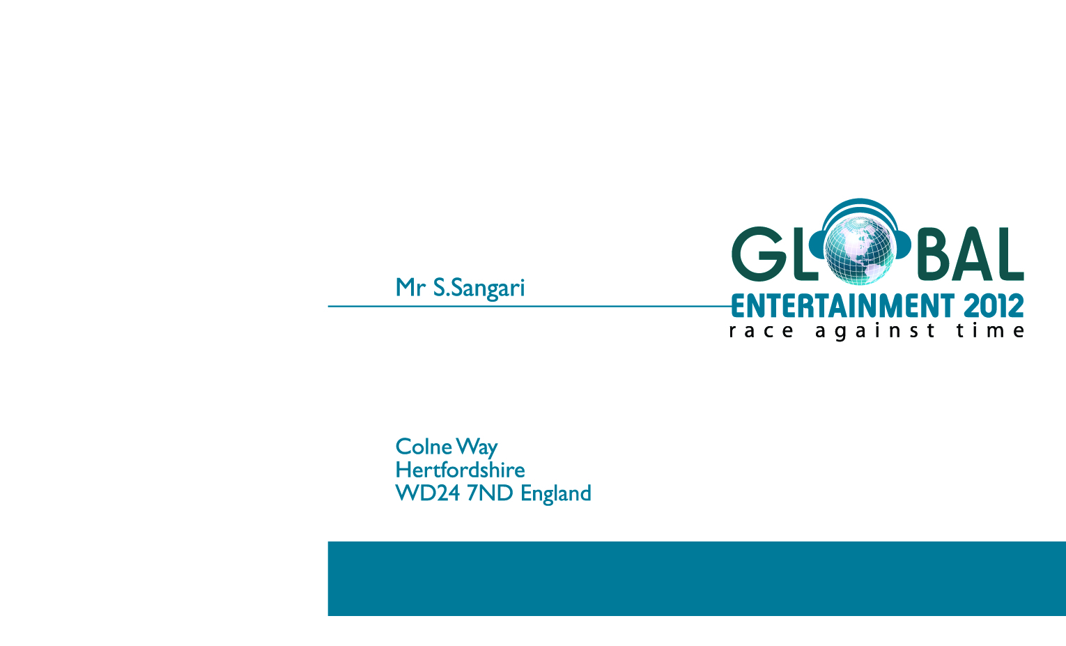 Business Card Design by 3storms for global entertainment 2012 | Design #9085