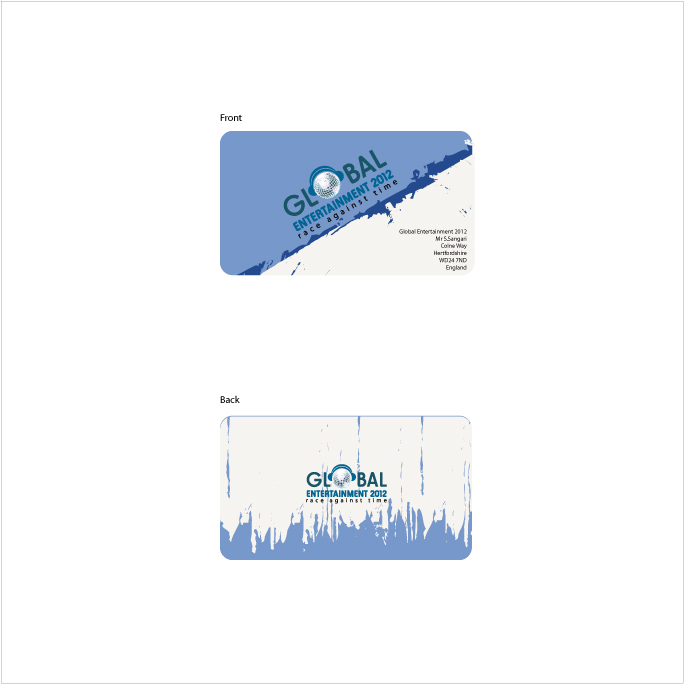 Business Card Design by Fanol Ademi for global entertainment 2012 | Design #9012