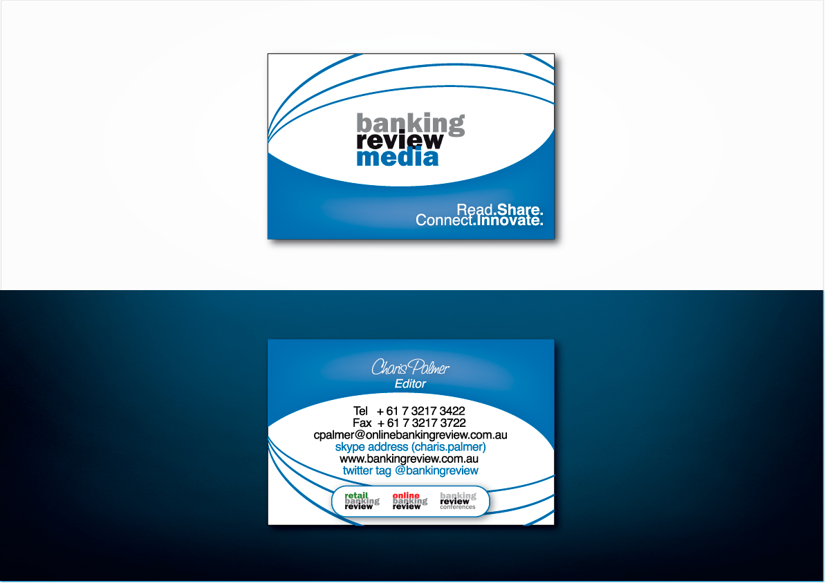 Business Card Design by PC Design for Banking Review Media | Design #9459