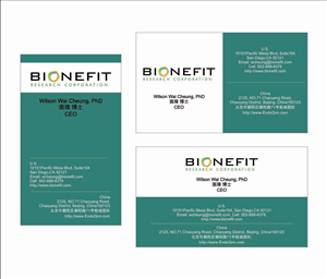 Business Card Design by Avi_rani for Bionefit Research Corporation | Design #1650988
