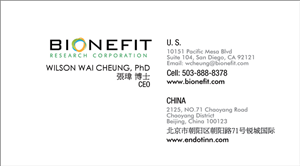 Business Card Design by sudhi chelembra for Bionefit Research Corporation | Design: #1652330