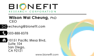 Business Card Design by Shaafo Sourjah for Bionefit Research Corporation | Design #1649952