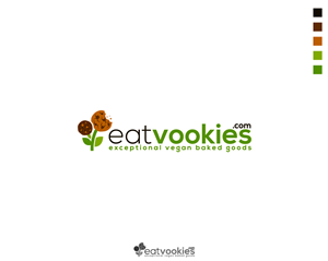 EatVookies.com  with a catch phrase below. see must halves for more info please.  | Logo Design by MrBranding