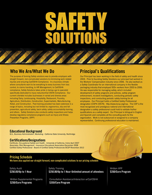 Safety Solutions | Diseño de Flyer por IG Creative Solutions