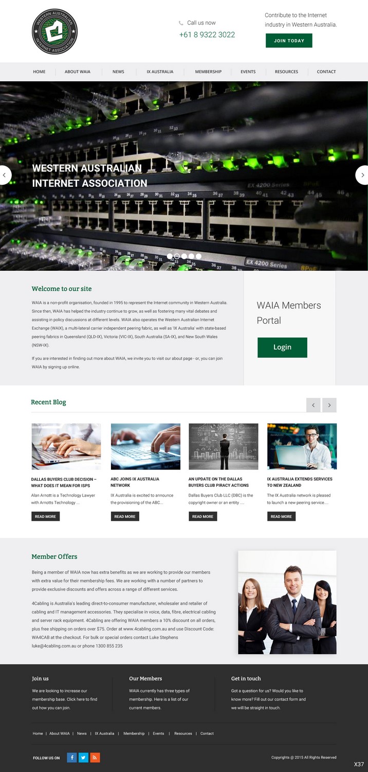 Wordpress Design by pb for Western Australian Internet Association Inc. | Design #6257009