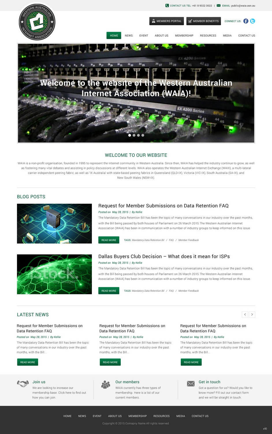 Diseño Wordpress por pb para Western Australian Internet Association Inc. | Diseño #6270638