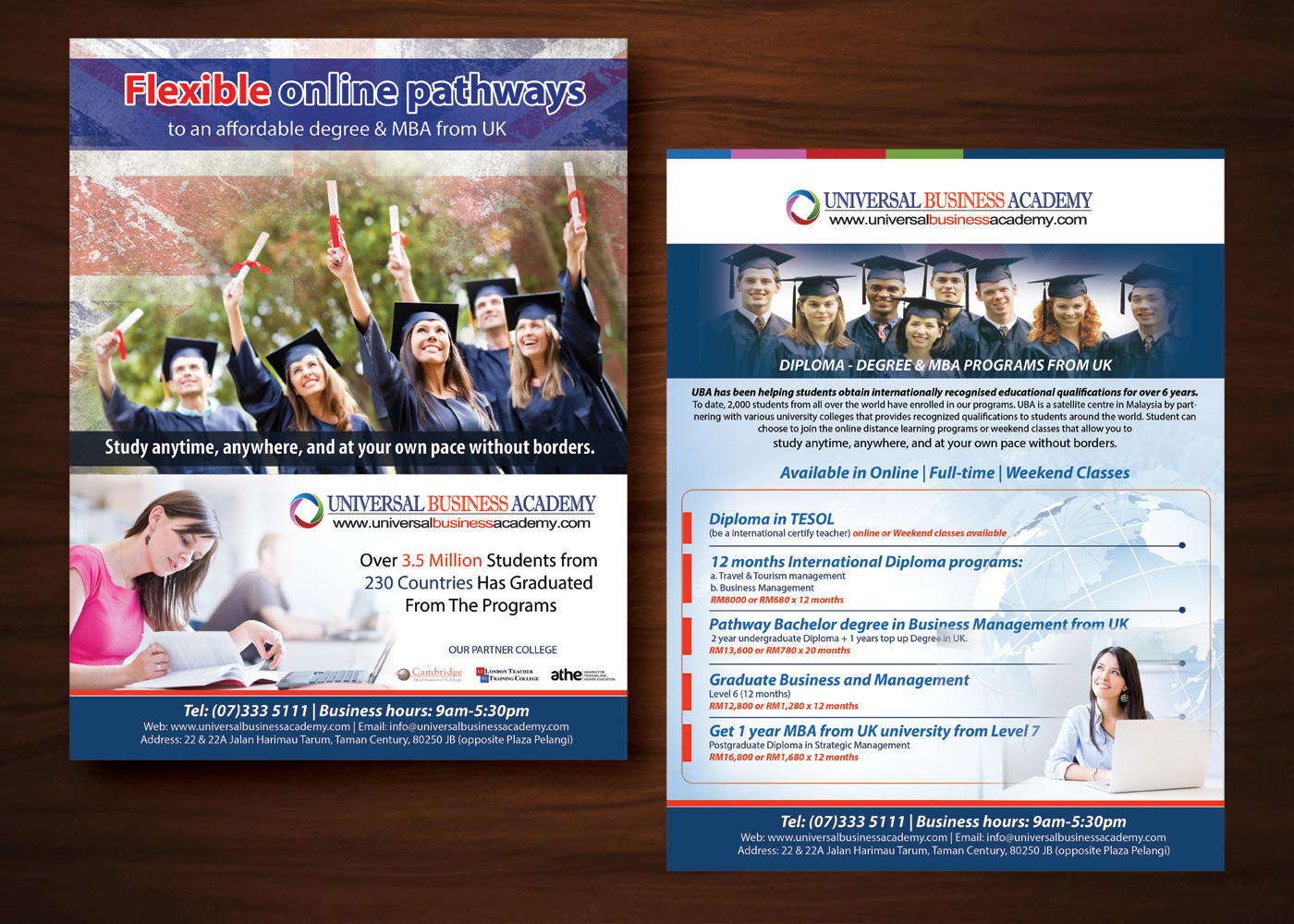 Flyer Design by uk for Universal Business Academy | Design #6244936