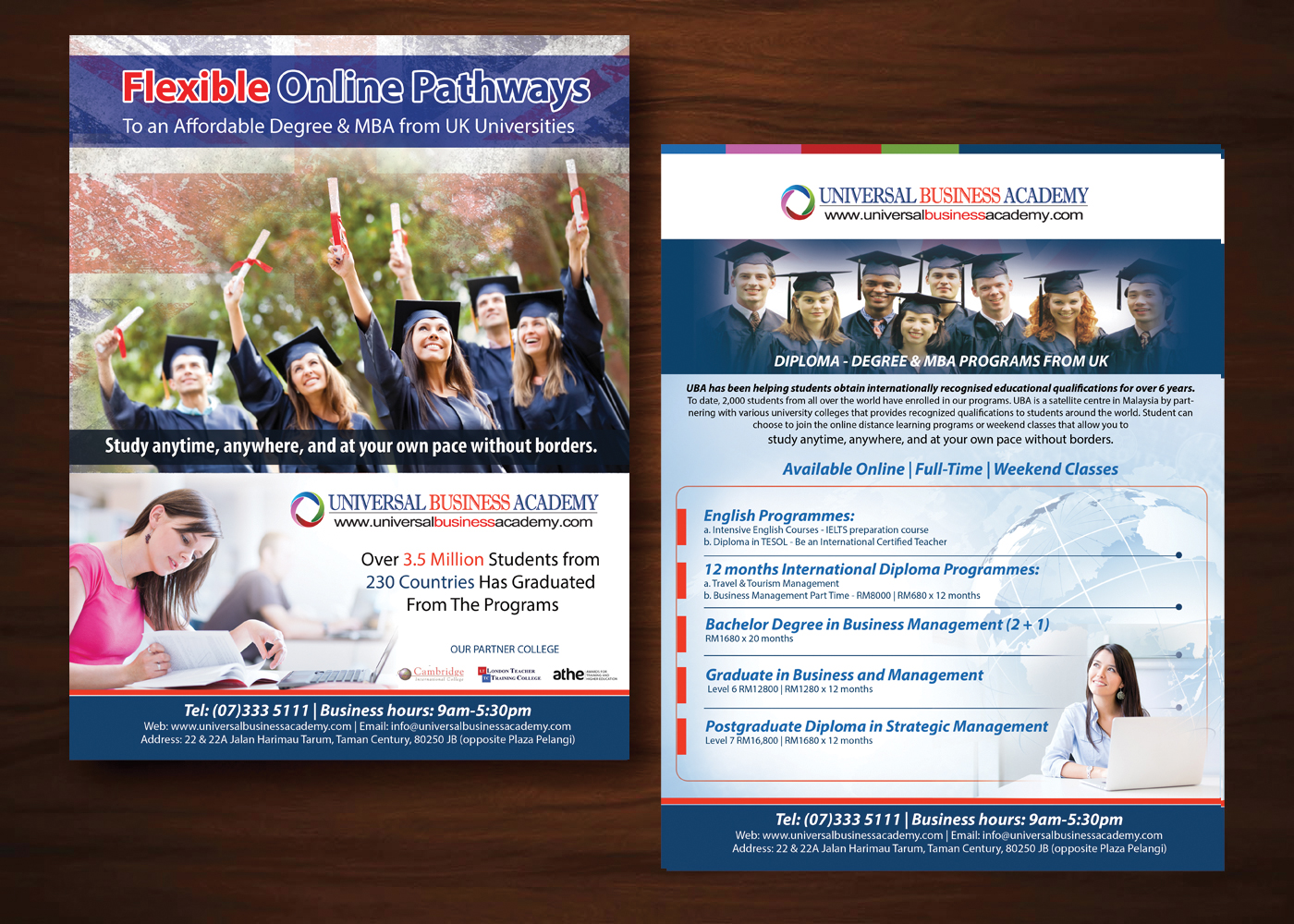 Flyer Design by uk for Universal Business Academy | Design #6318643