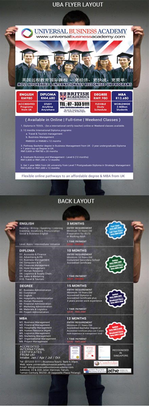 Flyer Design by Elmar for Universal Business Academy | Design: #6248097