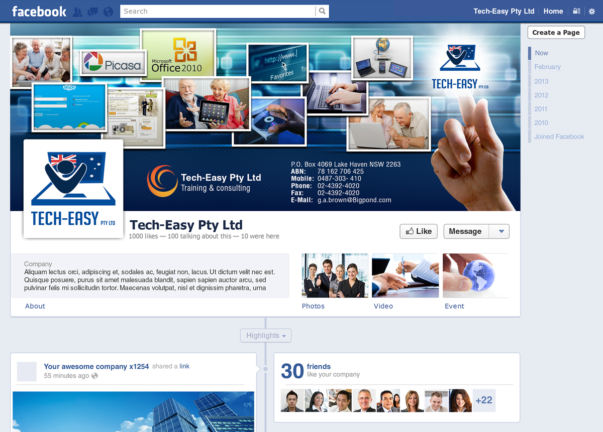 Diseño de Facebook por gekgrfx para Tech-Easy Pty Ltd | Diseño #1663431