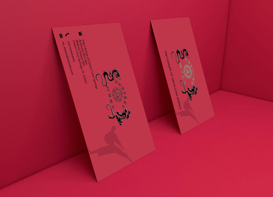 Business Card Design by monarch architects for Pak''s Karate of Green Cove Springs | Design #6301918