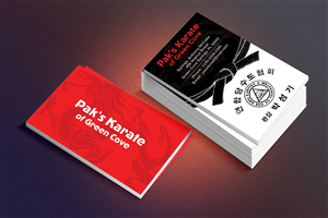 Business Card Design by Sandaruwan for Pak''s Karate of Green Cove Springs | Design #6240227