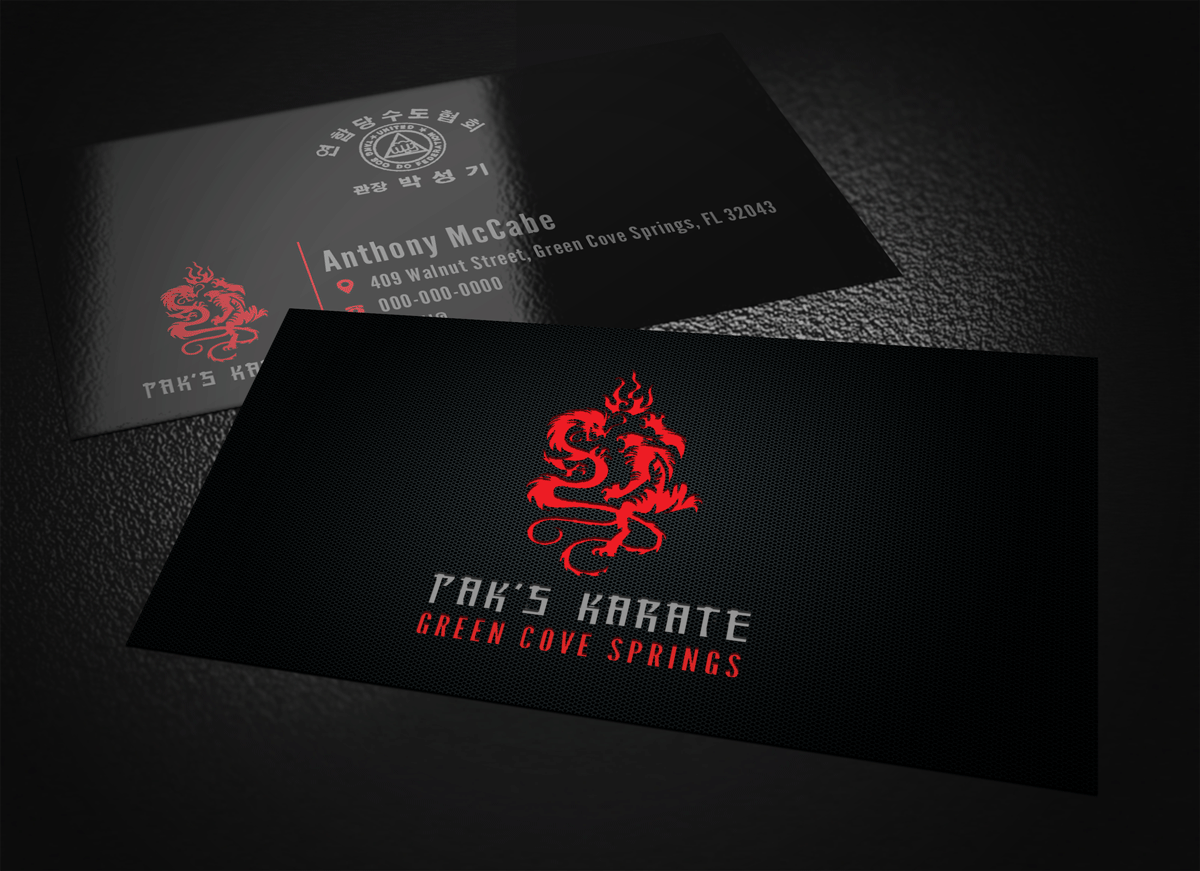 Business Card Design by Riz' for Pak''s Karate of Green Cove Springs | Design #6235903