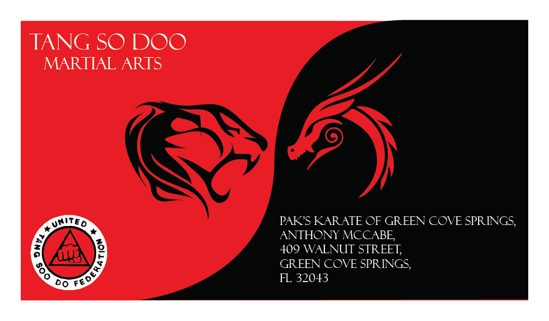 Business Card Design by joaquim.1994 for Pak''s Karate of Green Cove Springs | Design #6295743
