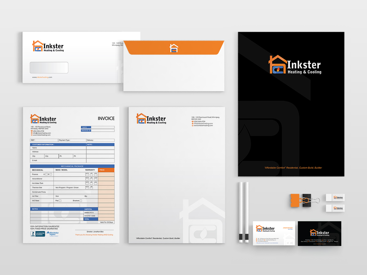 Schreibwaren-Design von Sarmishtha Chattopadhyay_loginchange für Inkster Heating and Cooling | Design #6324390
