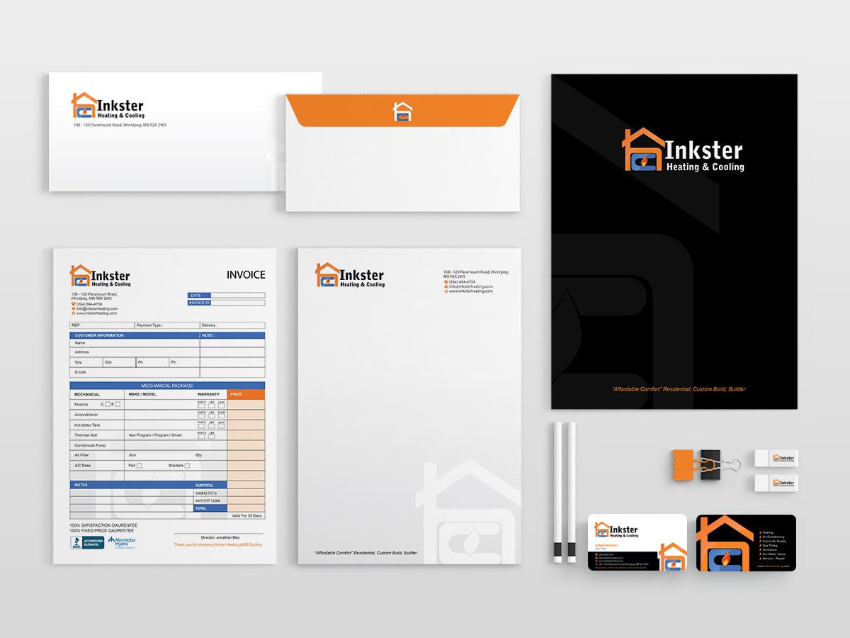 Schreibwaren-Design von Sarmishtha Chattopadhyay_loginchange für Inkster Heating and Cooling | Design #6367904