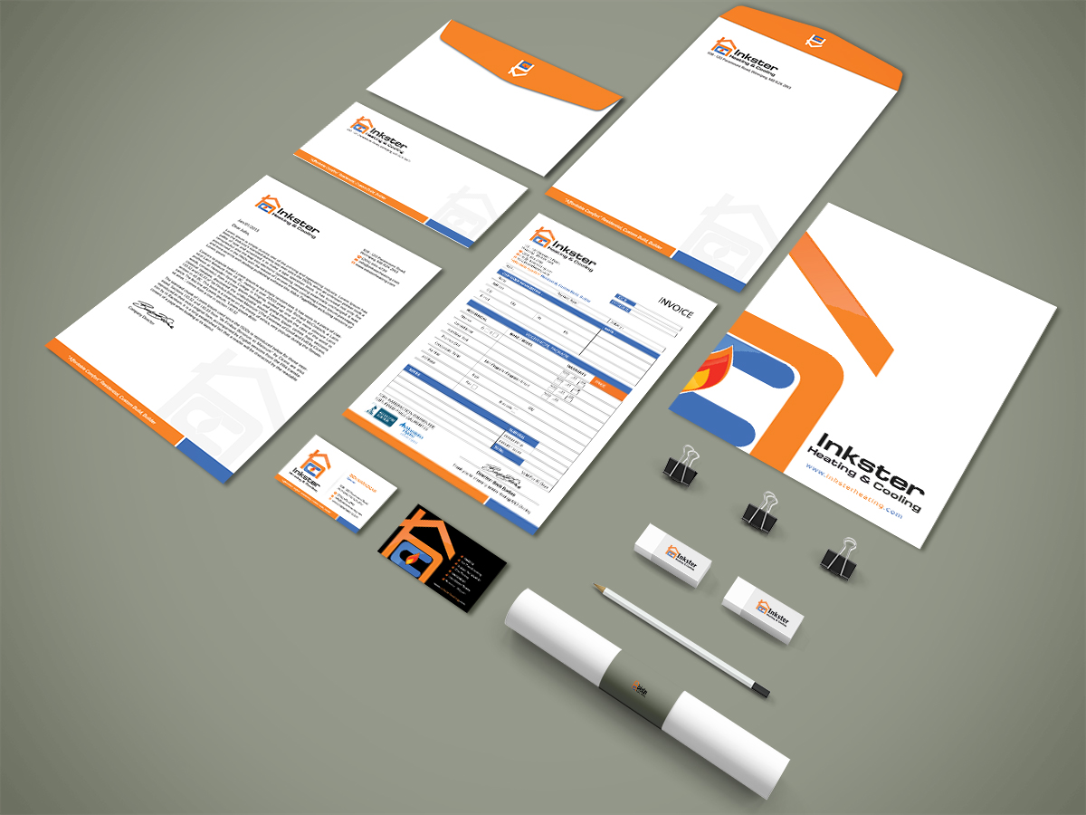 Stationery Design by Sarmishtha Chattopadhyay_loginchange for Inkster Heating and Cooling | Design #6372528