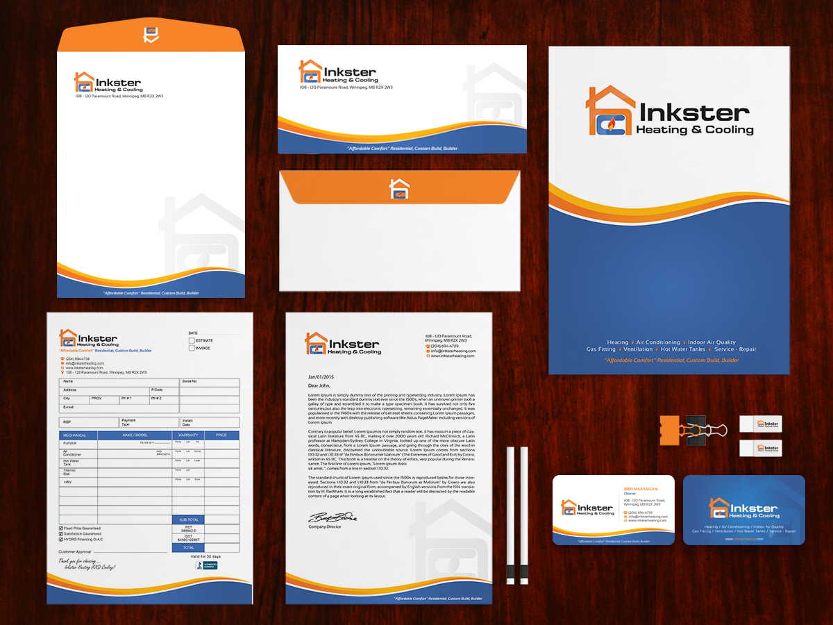 Schreibwaren-Design von Sarmishtha Chattopadhyay_loginchange für Inkster Heating and Cooling | Design #6377788