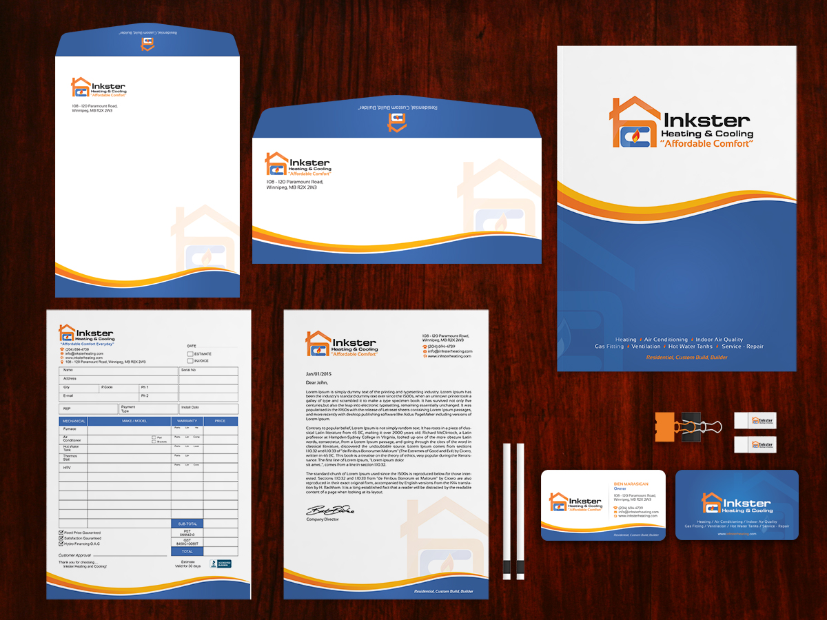 Schreibwaren-Design von Sarmishtha Chattopadhyay_loginchange für Inkster Heating and Cooling | Design #6388806