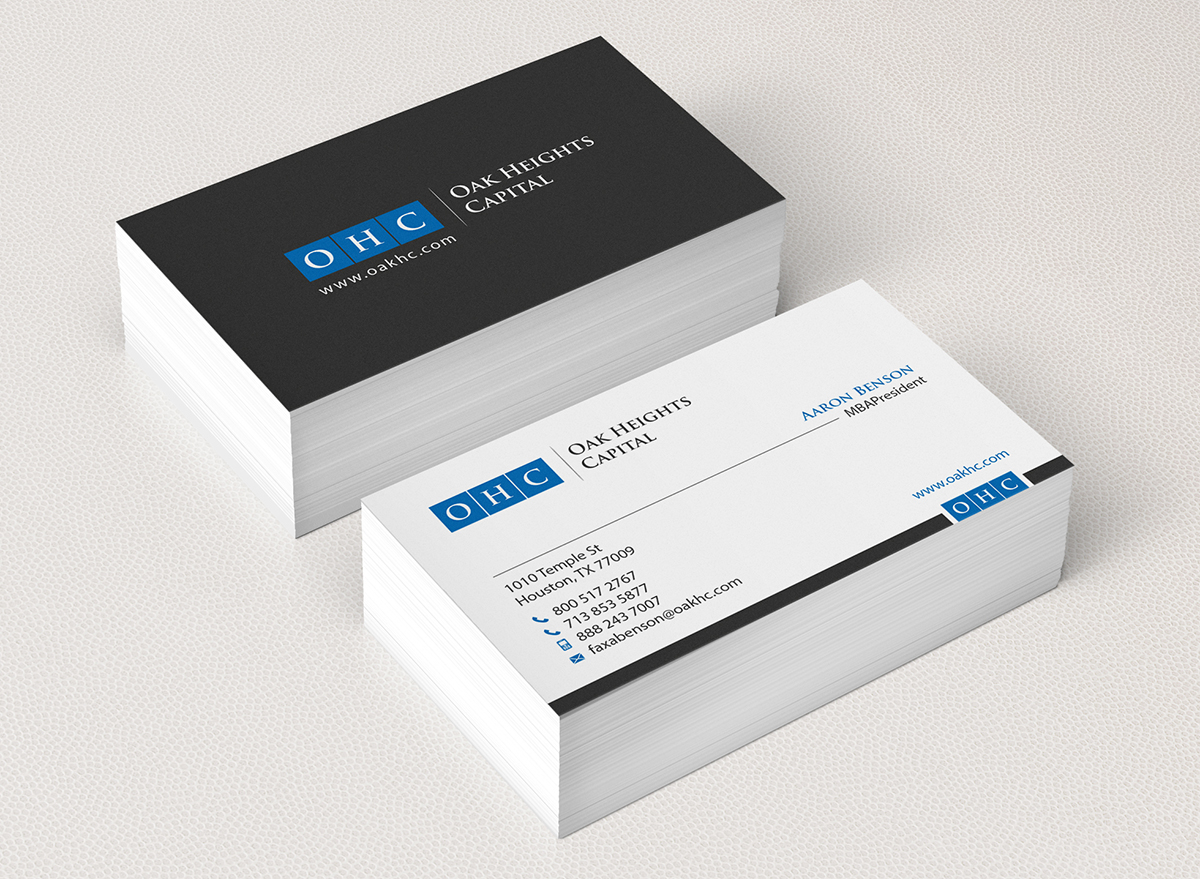 Business Card Design by Tilt for Oak Heights Capital, Inc | Design #6257411