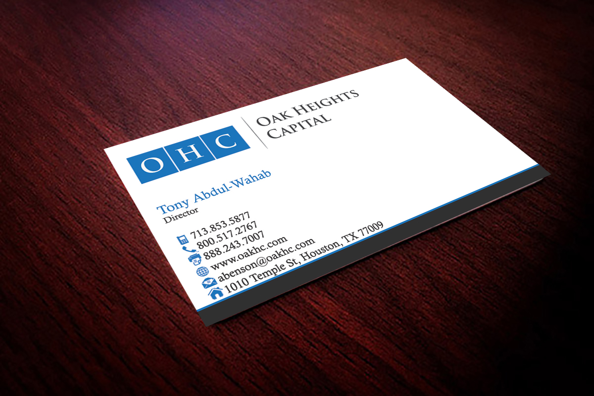 Business Card Design by Hardcore Design for Oak Heights Capital, Inc | Design #6270938