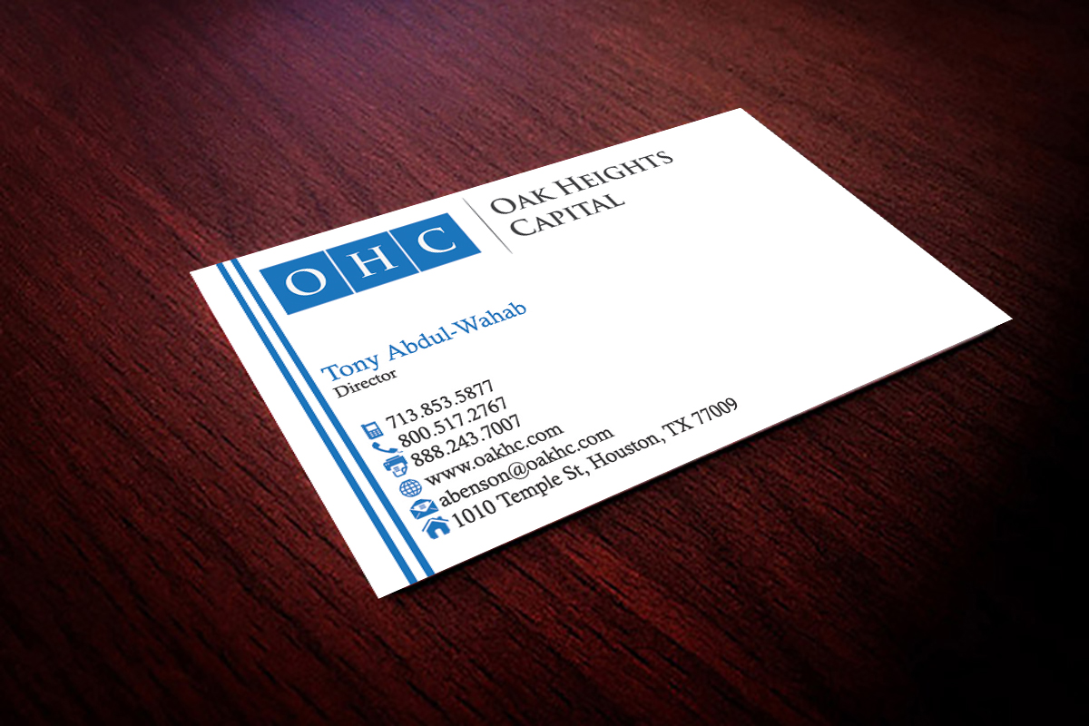 Business Card Design by Hardcore Design for Oak Heights Capital, Inc | Design #6270946