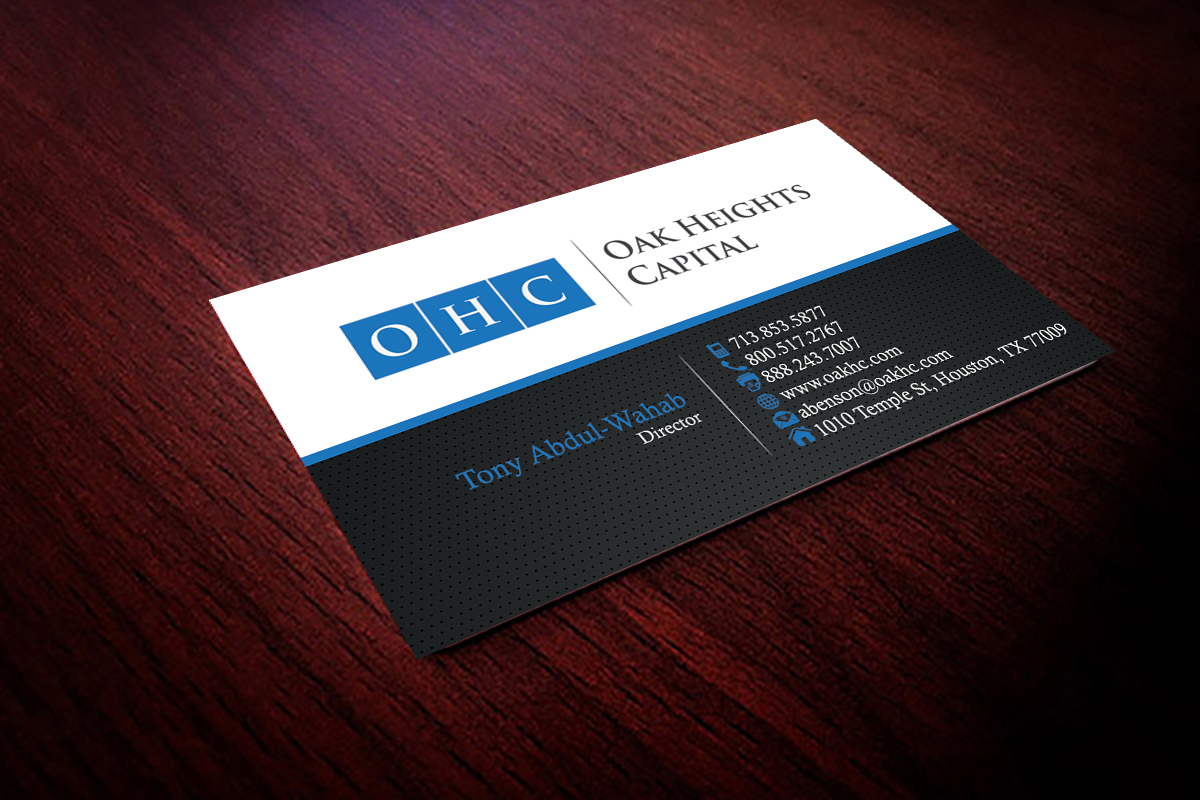 Business Card Design by Hardcore Design for Oak Heights Capital, Inc | Design #6270951