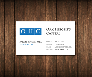 Business Card Design by distantbells for Oak Heights Capital, Inc | Design: #6258793