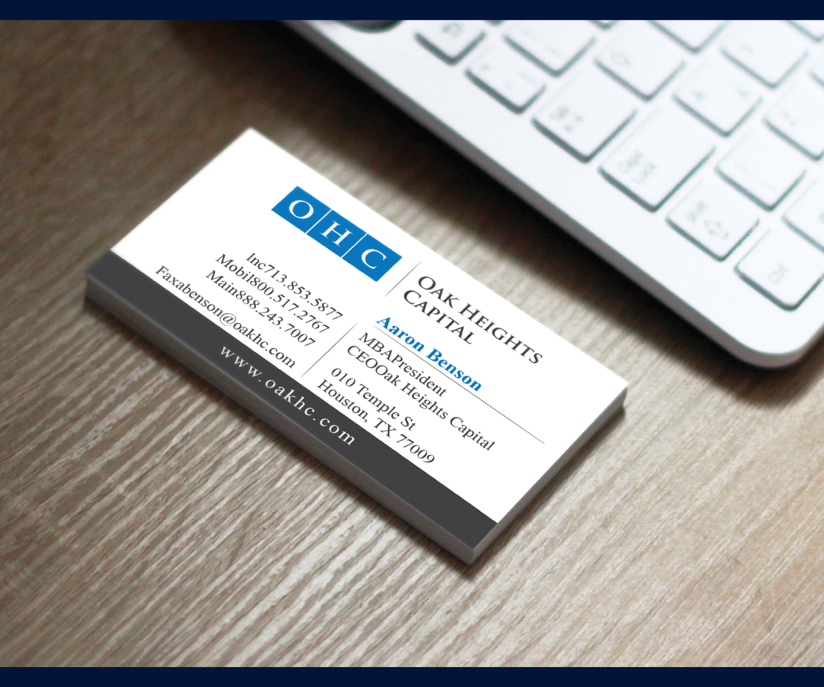 Business Card Design by wall-jamboree for Oak Heights Capital, Inc | Design #6268828
