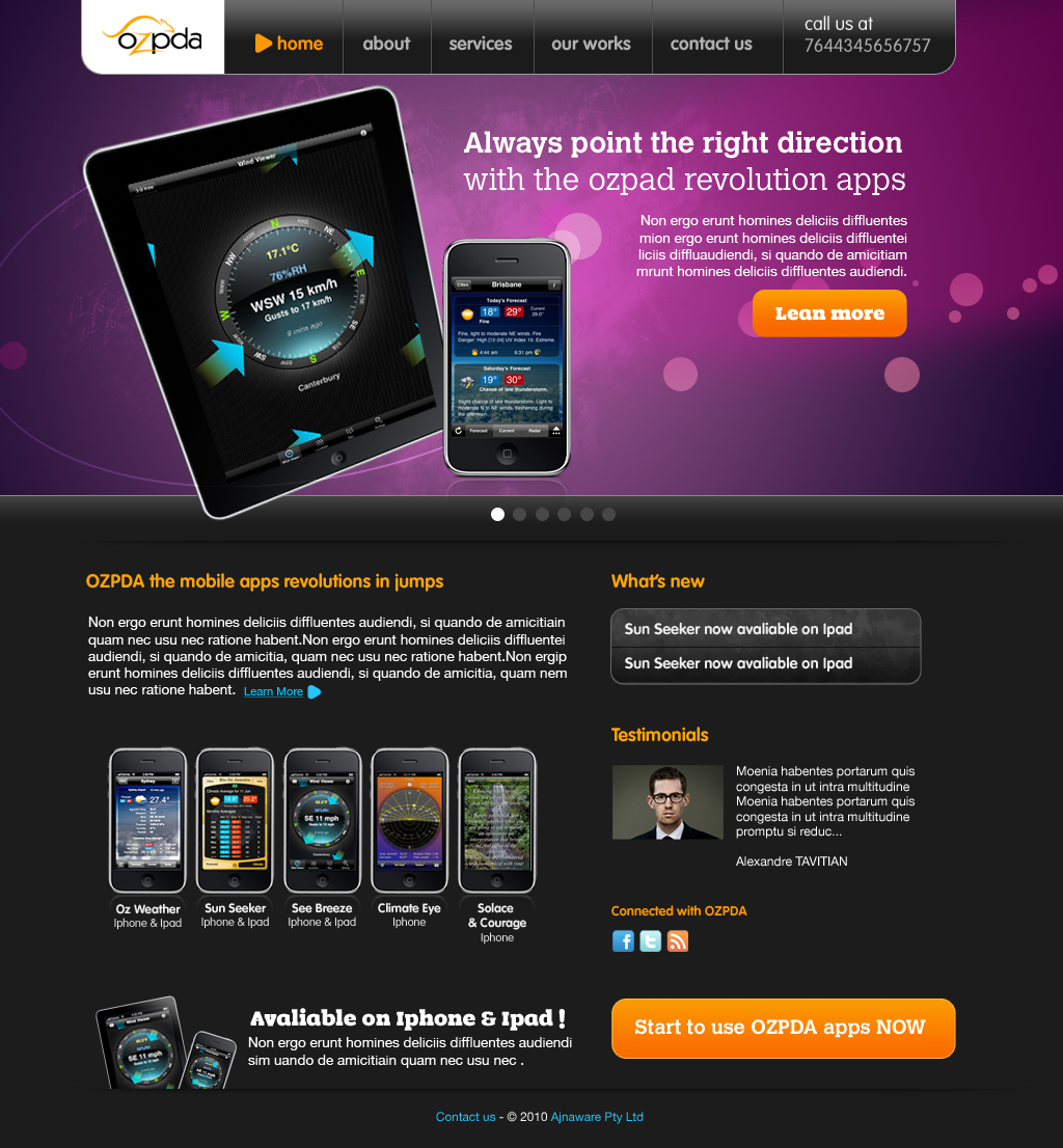Web Design by holla_alexandre Tavitian for Ajnaware Pty Ltd | Design #332383