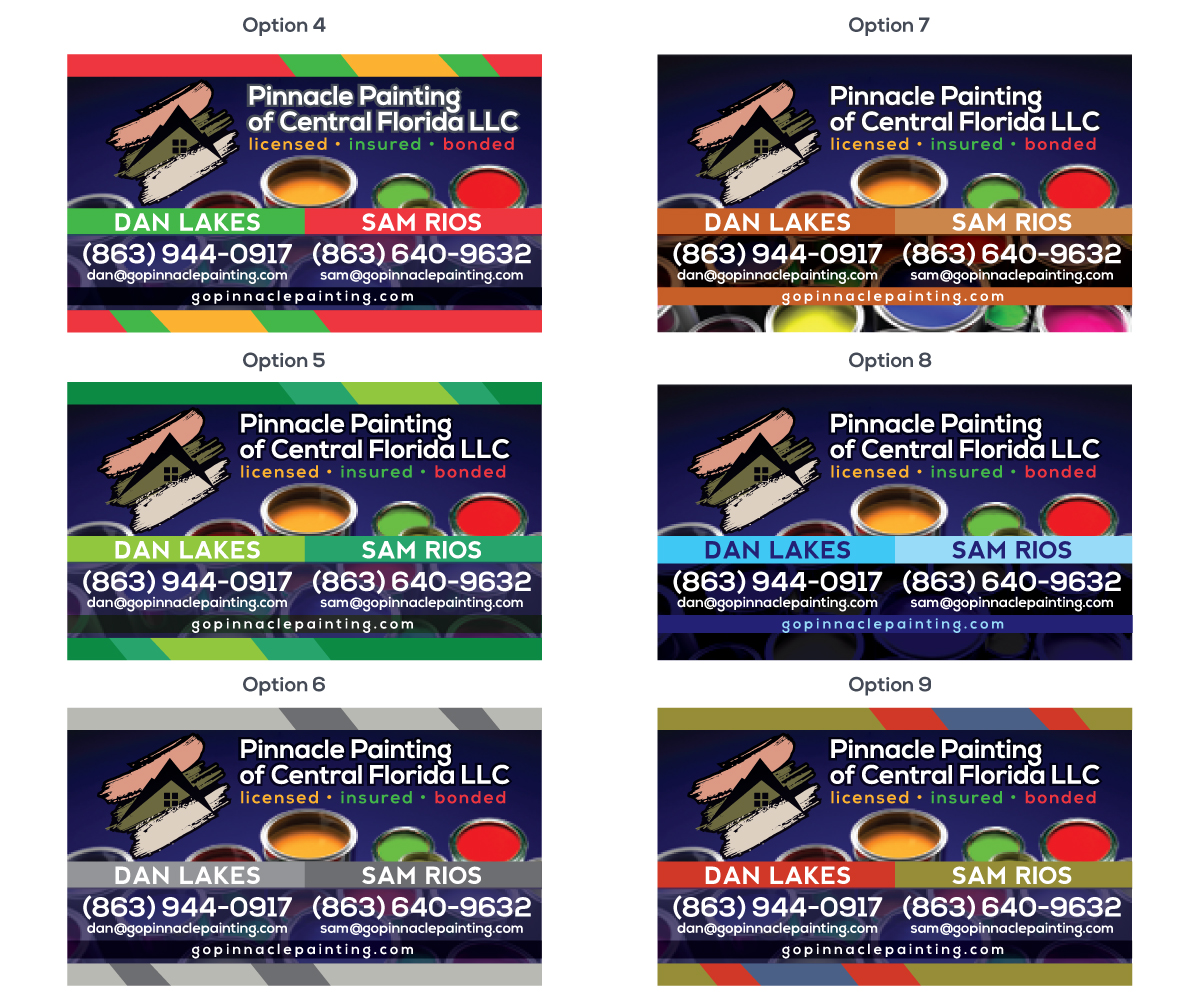 Business Card Design by Intro Base for Pinnacle Painting of Central Florida, LLC | Design #6297002