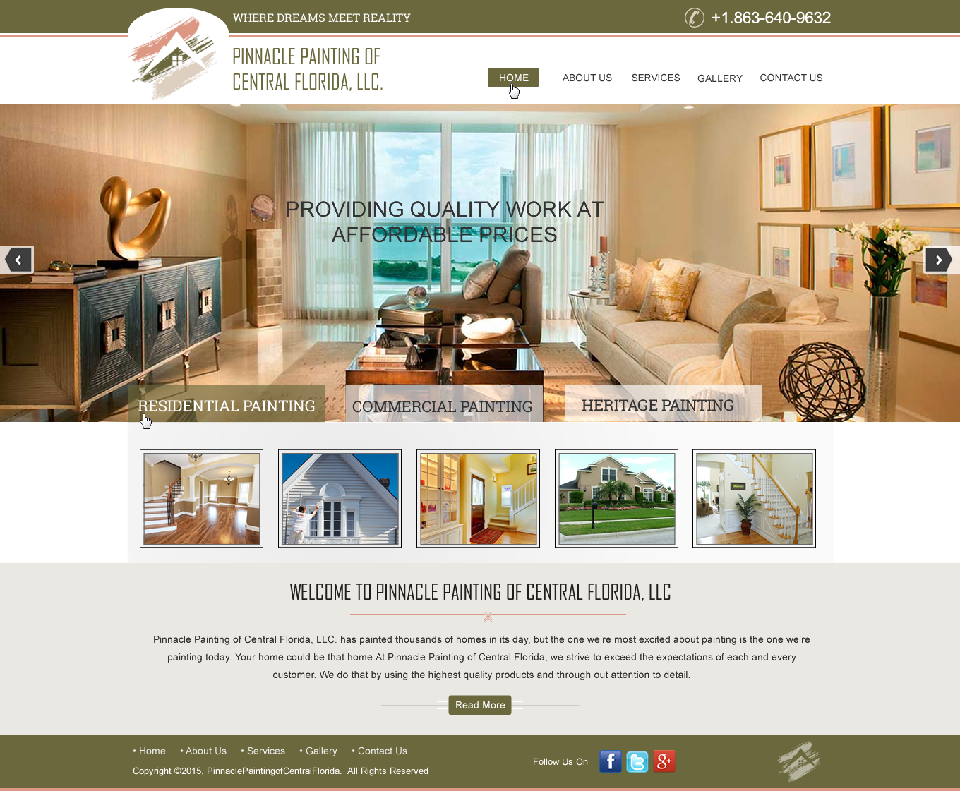Web Design par harmi_199 pour Pinnacle Painting of Central Florida, LLC | Design #6307877