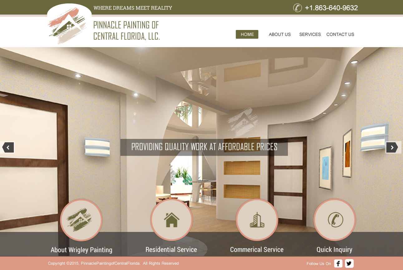 Web Design par harmi_199 pour Pinnacle Painting of Central Florida, LLC | Design #6307975