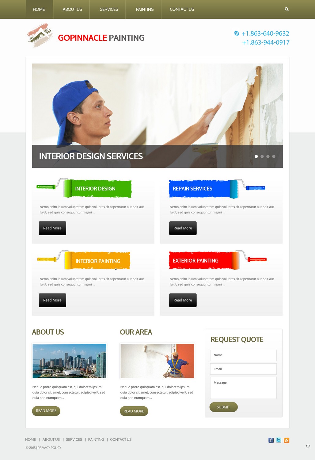 Web Design par pb pour Pinnacle Painting of Central Florida, LLC | Design #6270519