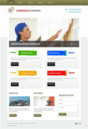 Web-Design von pb für Pinnacle Painting of Central Florida, LLC | Design #6270519
