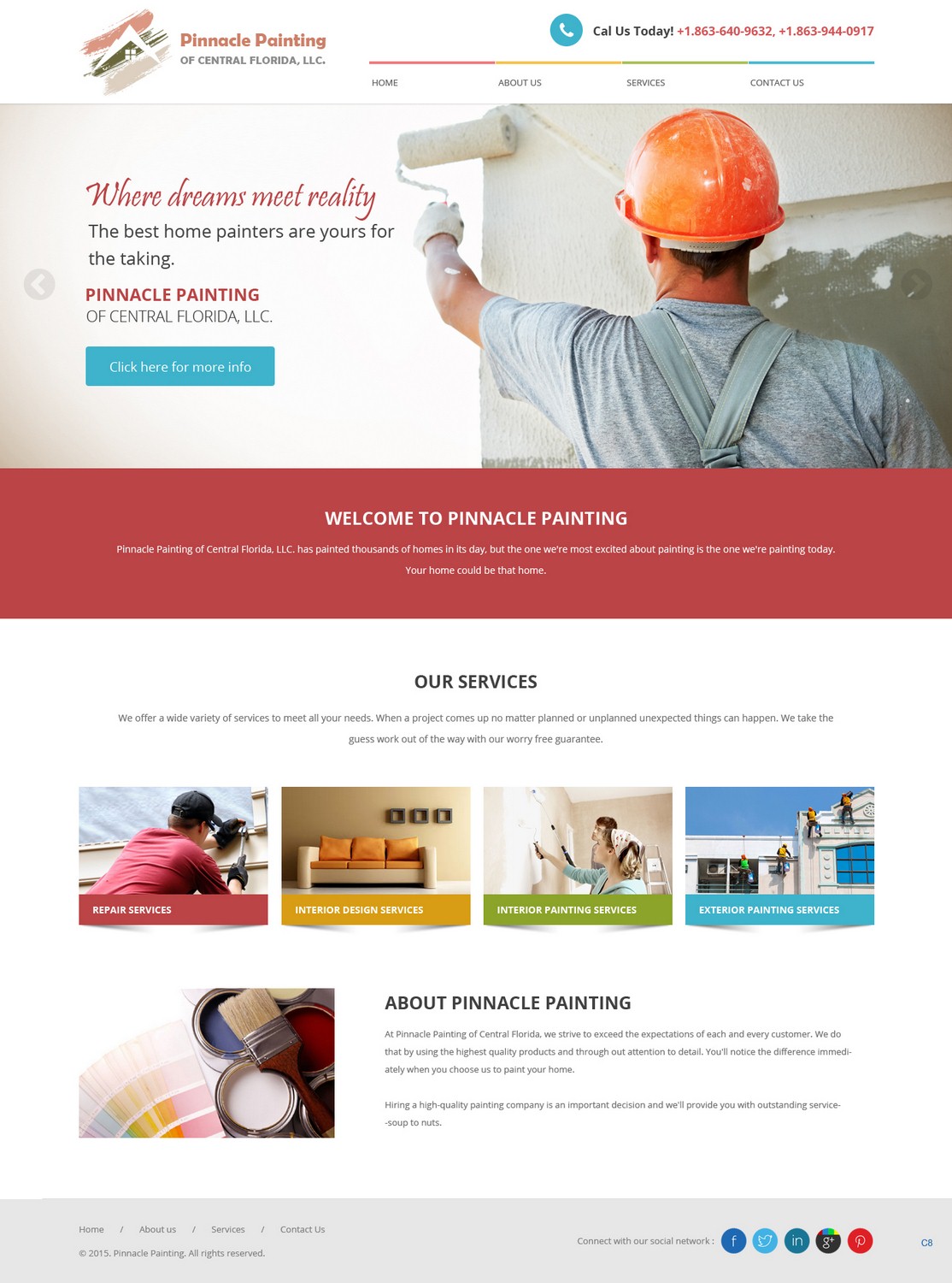 Web Design by pb for Pinnacle Painting of Central Florida, LLC | Design #6270520