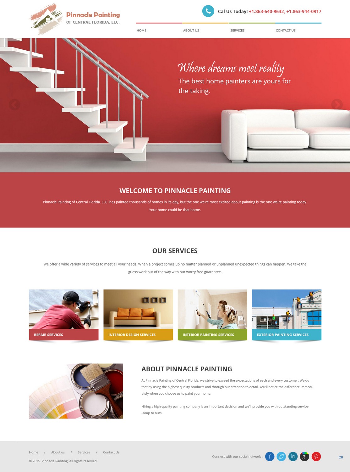 Web Design by pb for Pinnacle Painting of Central Florida, LLC | Design #6270524