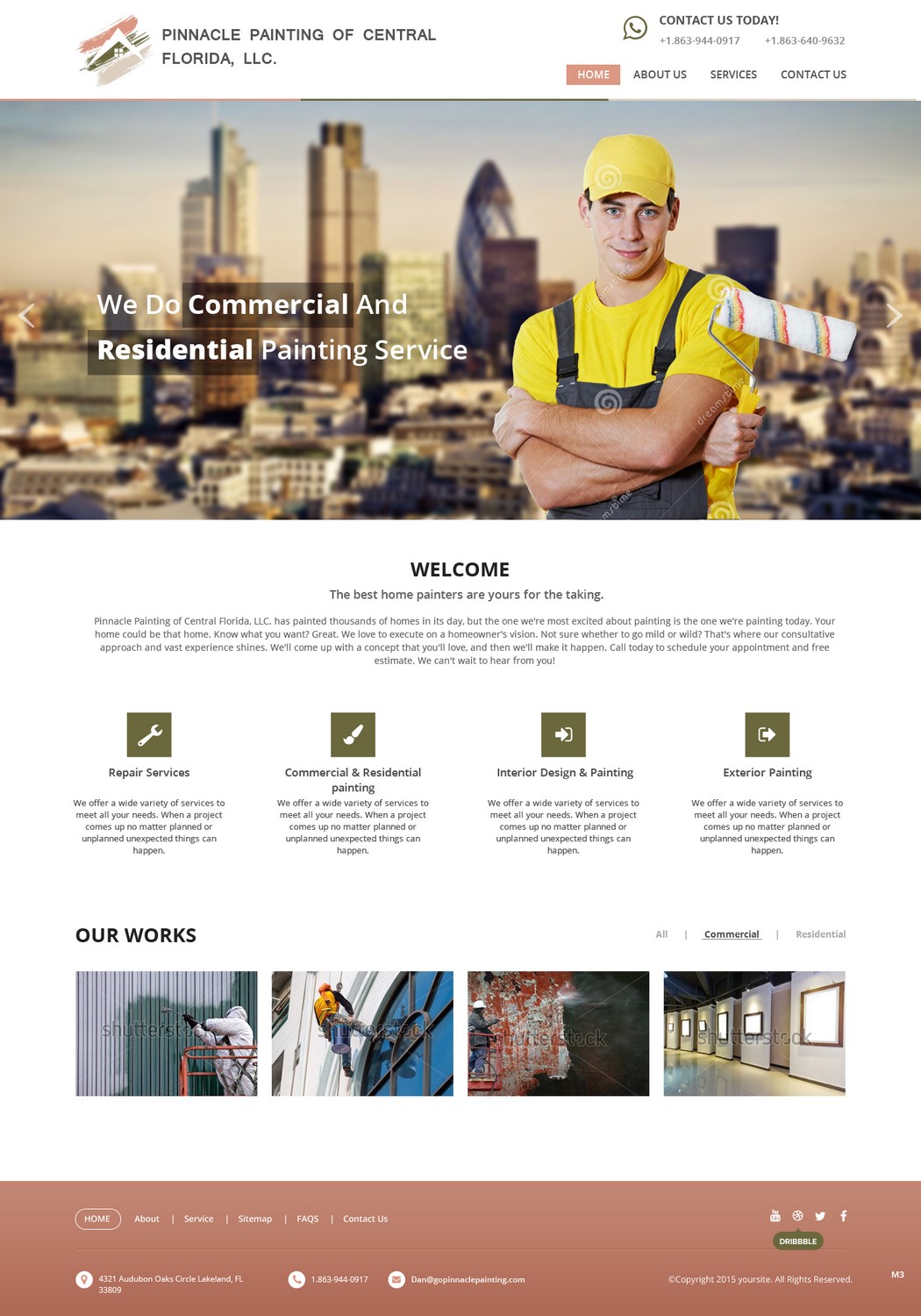 Web Design par pb pour Pinnacle Painting of Central Florida, LLC | Design #6270525