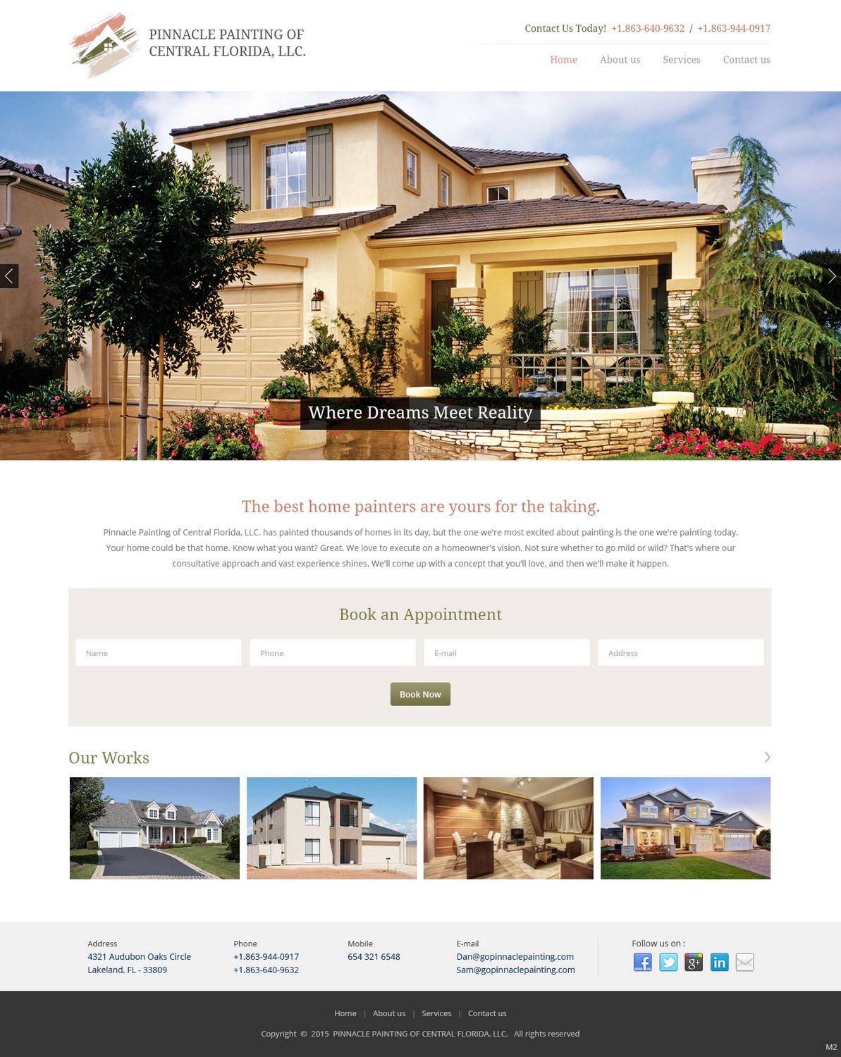 Web Design by pb for Pinnacle Painting of Central Florida, LLC | Design #6270535