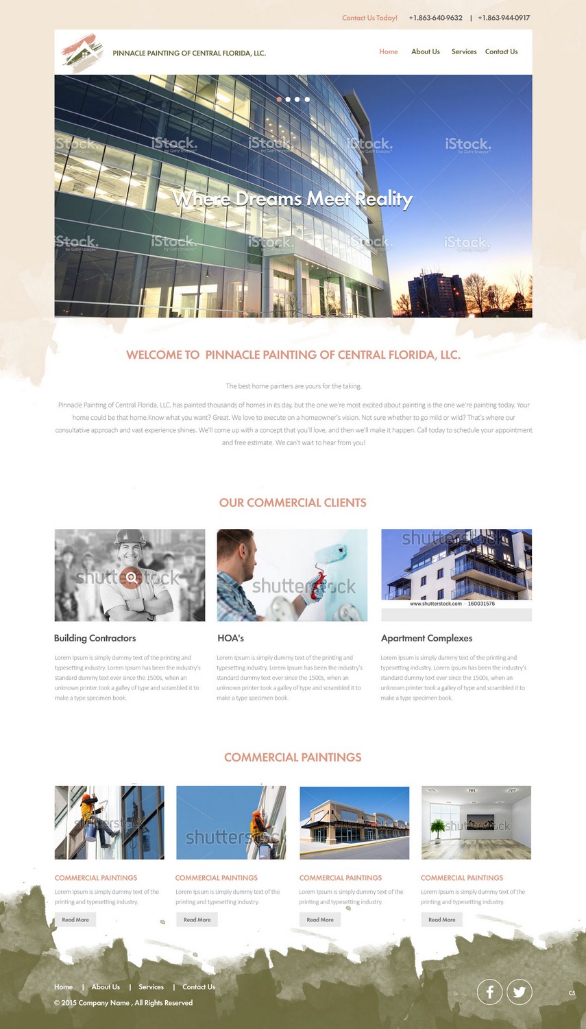 Web Design by pb for Pinnacle Painting of Central Florida, LLC | Design #6279897