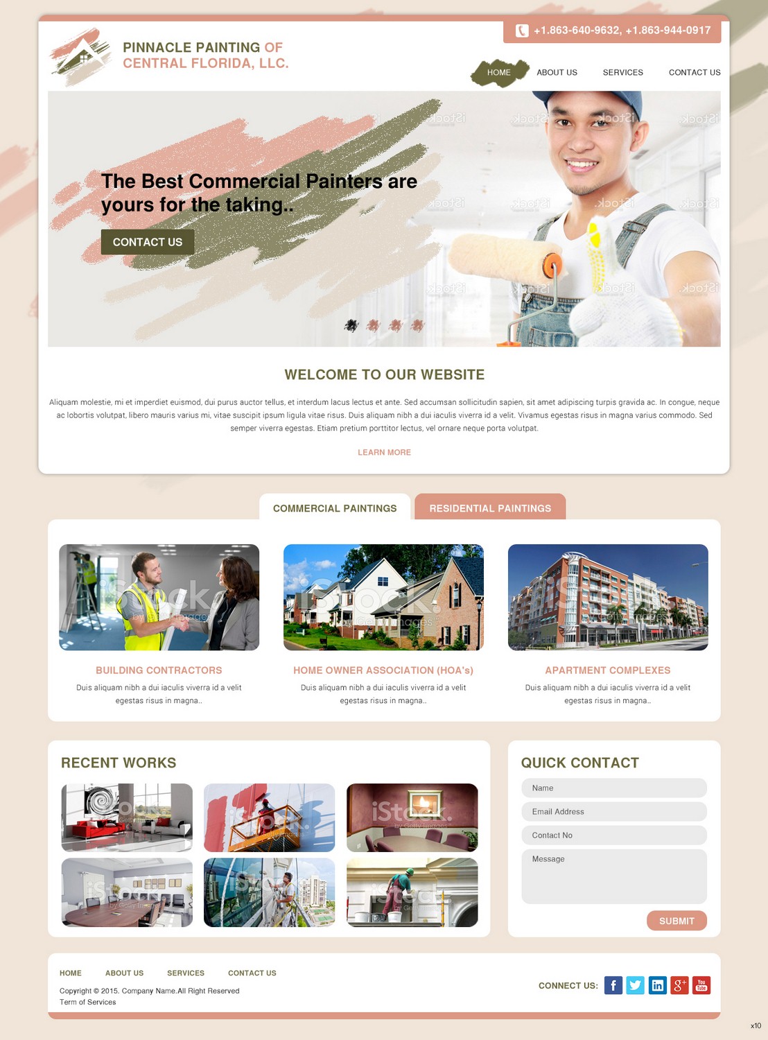 Web Design by pb for Pinnacle Painting of Central Florida, LLC | Design #6279901