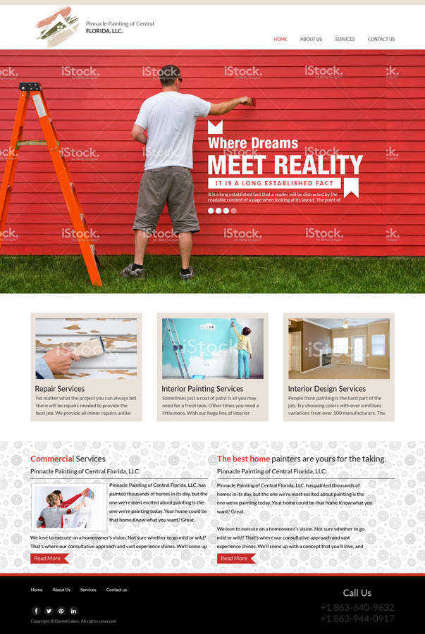 Web Design par Sujit Banerjee pour Pinnacle Painting of Central Florida, LLC | Design #6286135