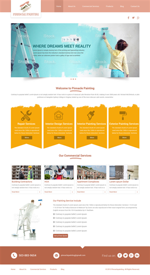 Web Design par Sujit Banerjee pour Pinnacle Painting of Central Florida, LLC | Design : #6286199
