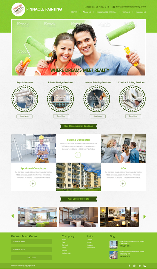 Web Design by Sujit Banerjee for Pinnacle Painting of Central Florida, LLC | Design #6286233